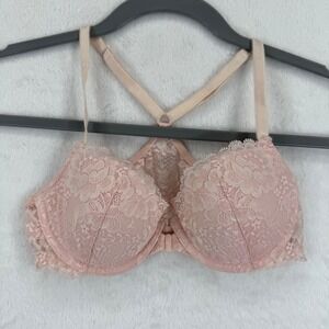 Victorias Secret Dream Angels Racerback‎ Demi Bra 32B Pink Lace
